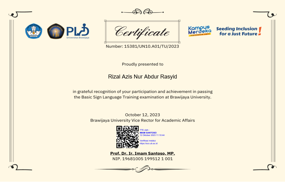 Basic Sign Language Training PLD UB