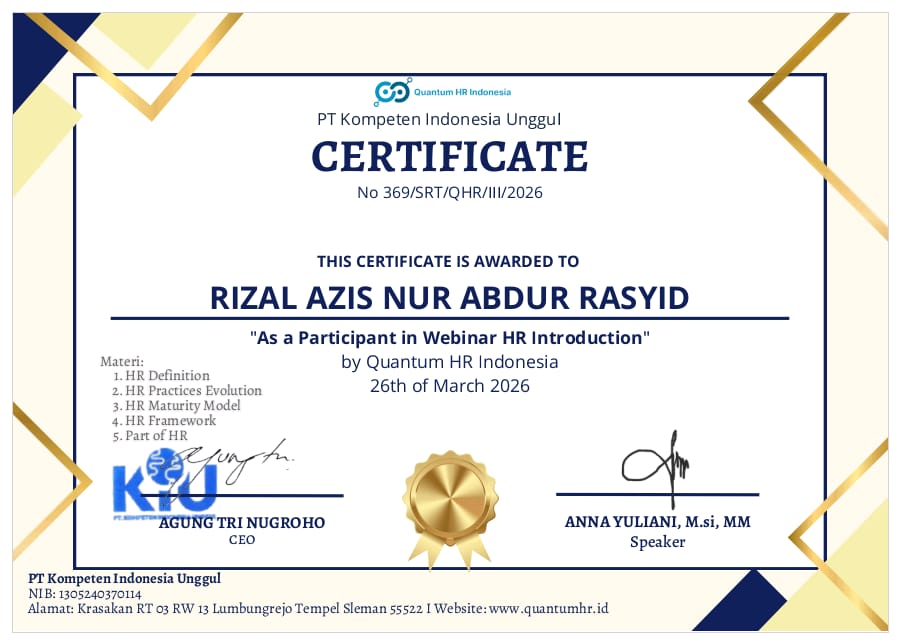 Sertifikat Webinar HR Introduction