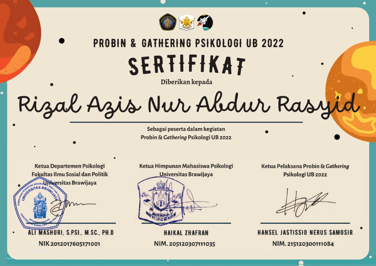 Sertifikat Probin Psikologi 2022